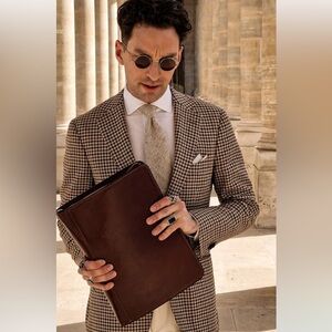 Mancini Brown Leather Portfolio